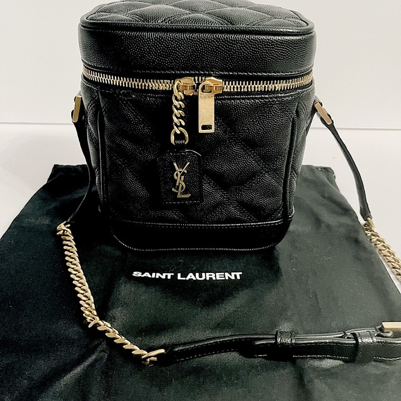 Saint Laurent 80s Vanity Grain de Poudre Quilted Shoulder Bag - Picture 1 of 12